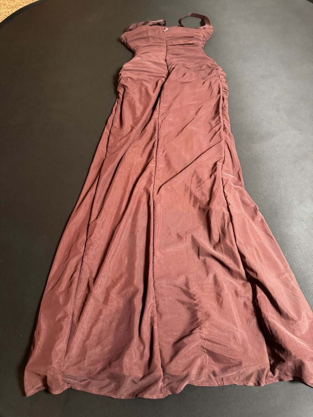 House of CB Lulu Chocolate Ruched Mesh Maxi Dress Size S Regular Cup (A-C) - Picture 3 of 9